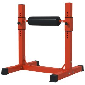 Bulgarian Split Squat Stand, Single Leg Squat Stand, 12-Level Adjustable Squat Roller for Lower Body Strength Training, Red