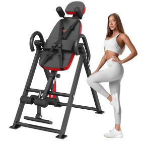 VEVOR Inversion Table, 300 lbs Capacity Heavy Duty Inversion Table, Decompression Back Stretcher Machine, Strength Training Equipment with Headre