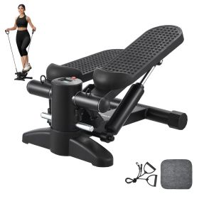 VEVOR Stair Stepper, Mini Stepper for Exercise at Home, Hydraulic Fitness Stepper with Resistance Bands, Full Body Workout Cardio Equipment