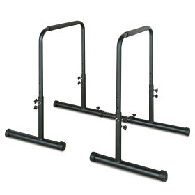 Power Tower Dip Station Pull Up Bar Stand Adjustable Height Heavy Duty Multi-Function Fitness Training Equipment (Option: Black)