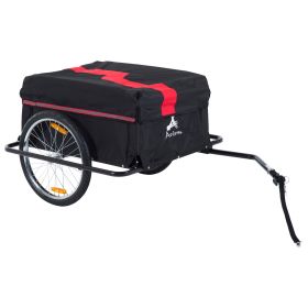 Bicycle Cargo Trailer, Two-Wheel Bike Luggage Wagon Trailer with Removable Cover, Wheel 20", Red (Option: Black and Red-900x190x710 mm)