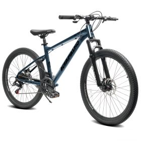 A26317 KIAPALNO 26 Inch All-Terrain Mountain Bike With Disc Brakes 21-Speed Drivetrain & Durable Carbon Steel Frame Ideal For Men And Women, Perf (Option: A26317KBLUE)