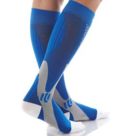 Compression Socks For Men&Women Best Graduated Athletic Fit For Running Flight Travel Boost Stamina Circulation&Recovery Socks (Option: Blue 3PC-S M)