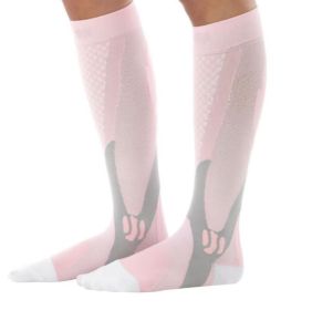 Compression Socks For Men&Women Best Graduated Athletic Fit For Running Flight Travel Boost Stamina Circulation&Recovery Socks (Option: Pink-S M)
