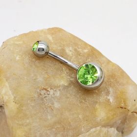 Puncture Hypoallergenic Titanium Steel Navel Buckle Belly Nail (Option: Light Green)