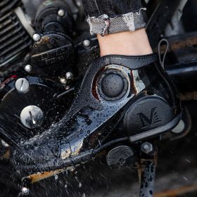 Motorcycle Rain Boots Men's Summer Youth Outdoor Non-slip Wading Shoes Fashion Low Top Flat Work Shoes Rubber Shoes (Option: Black-39)