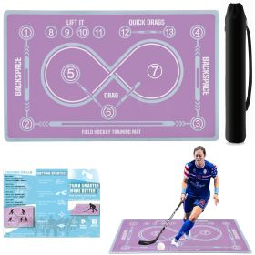 Machine Washable Hockey Training Mat - 59 X 35 Inch Stickhandling Practice Surface For Beginners - Indoor Visual Hockey Skills Trainer For Youth (Option: Pink)